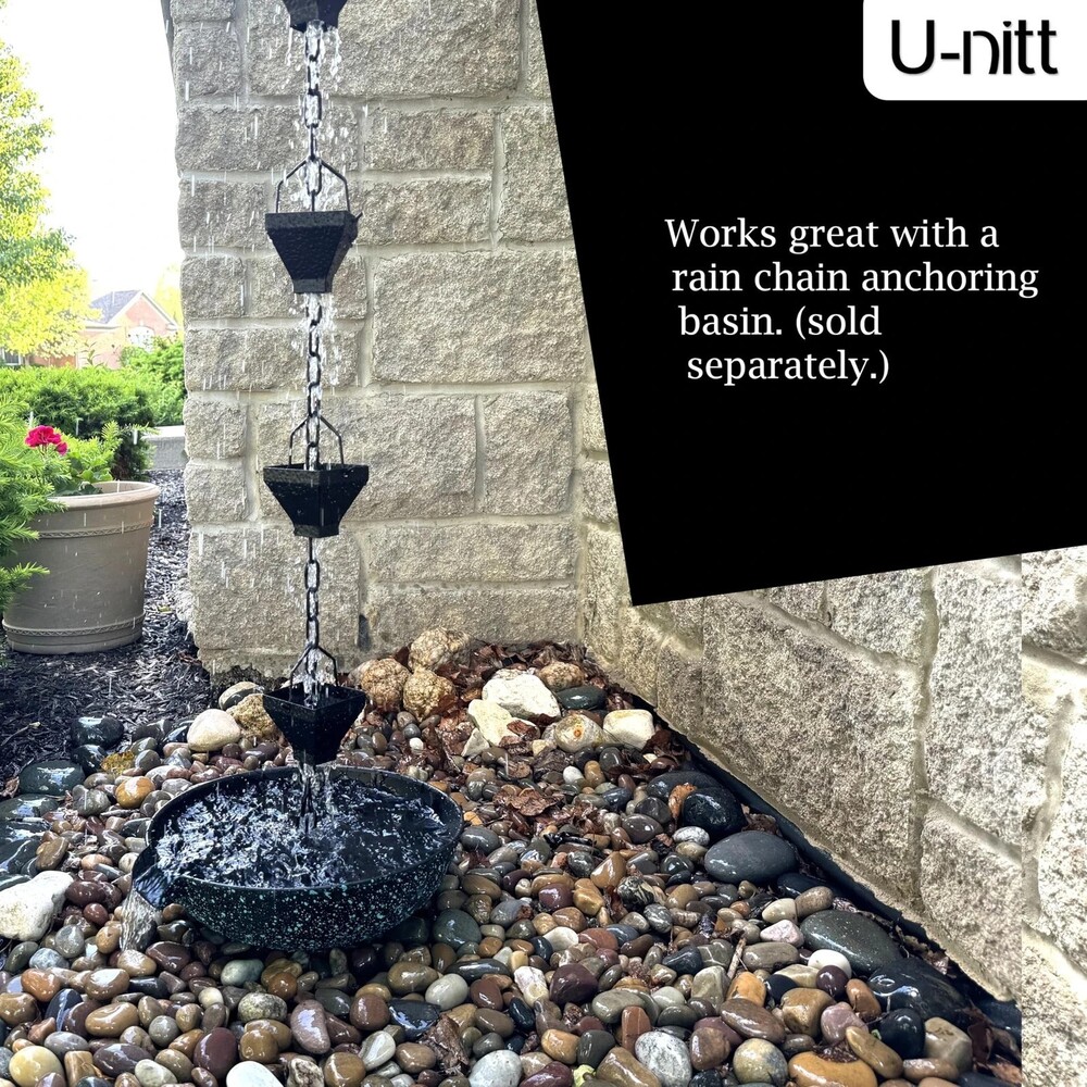 U-nitt Rain Chain Water Collection for Gutters  Rainwater   Diverter  8.5 FT NEW - Picture 2 of 5
